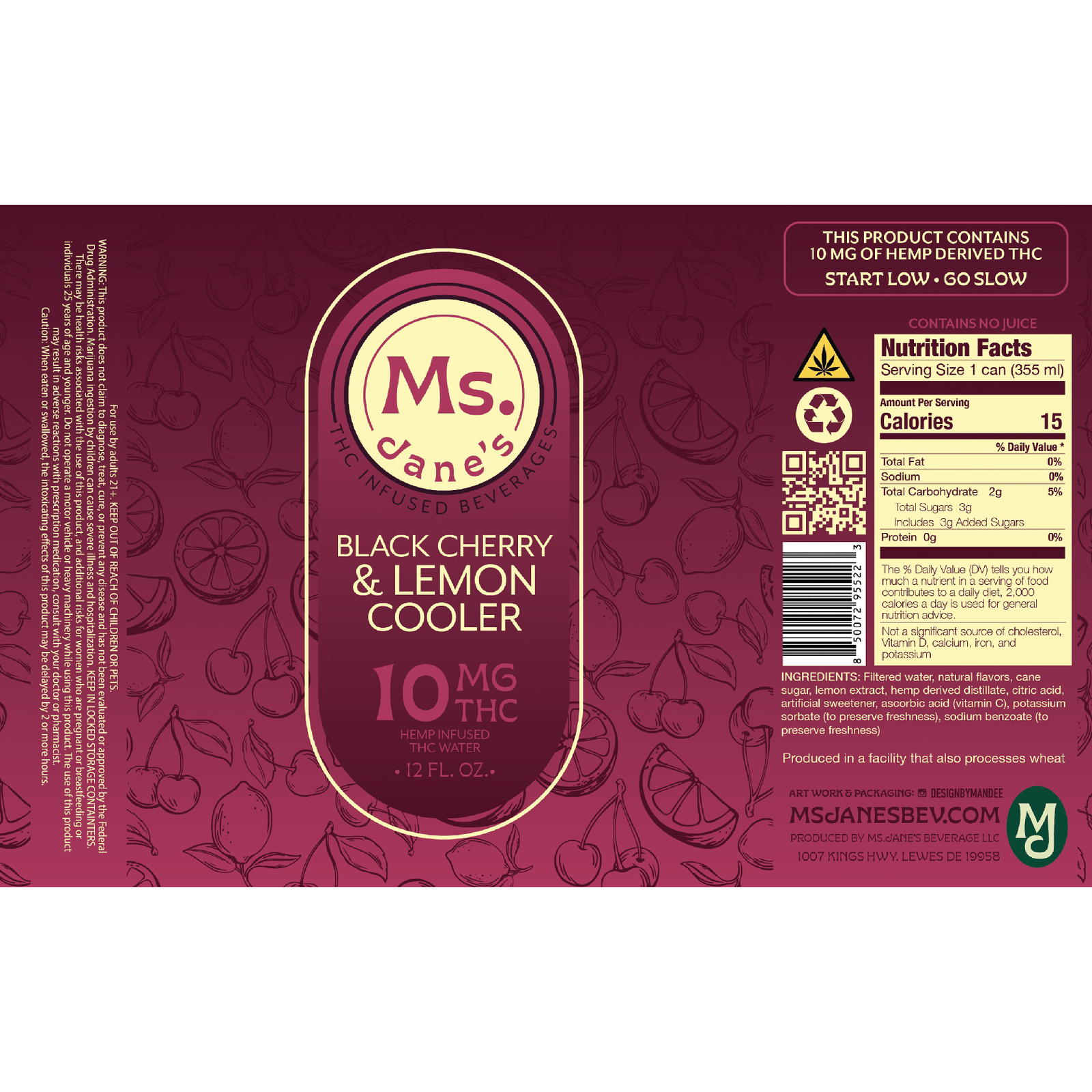 Ms. Jane's THC 10mg Black Cherry Lemon