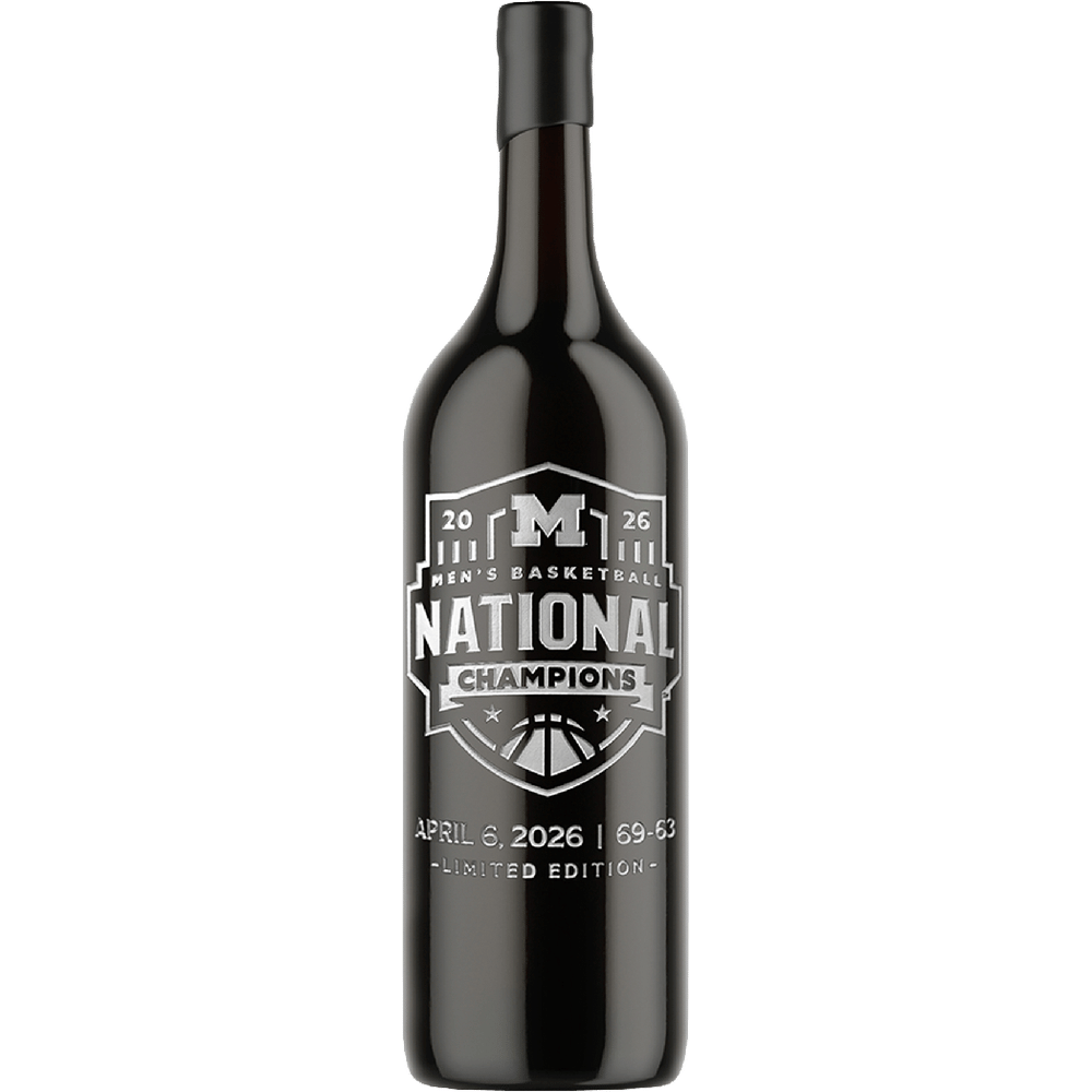 Michigan 2026 Men's Basketball National Champions 3L Etched Wine