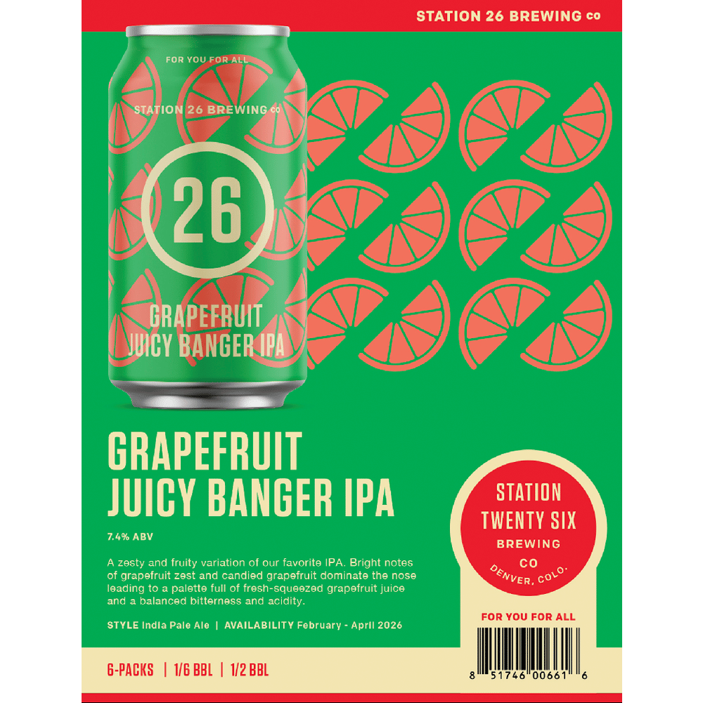 Station 26 Grapefruit Juicy Banger IPA