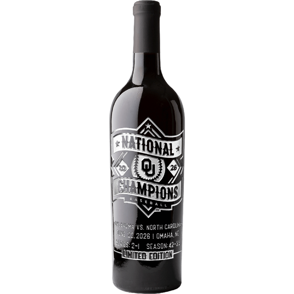 University of Oklahoma National Baseball Champs Etched Wine