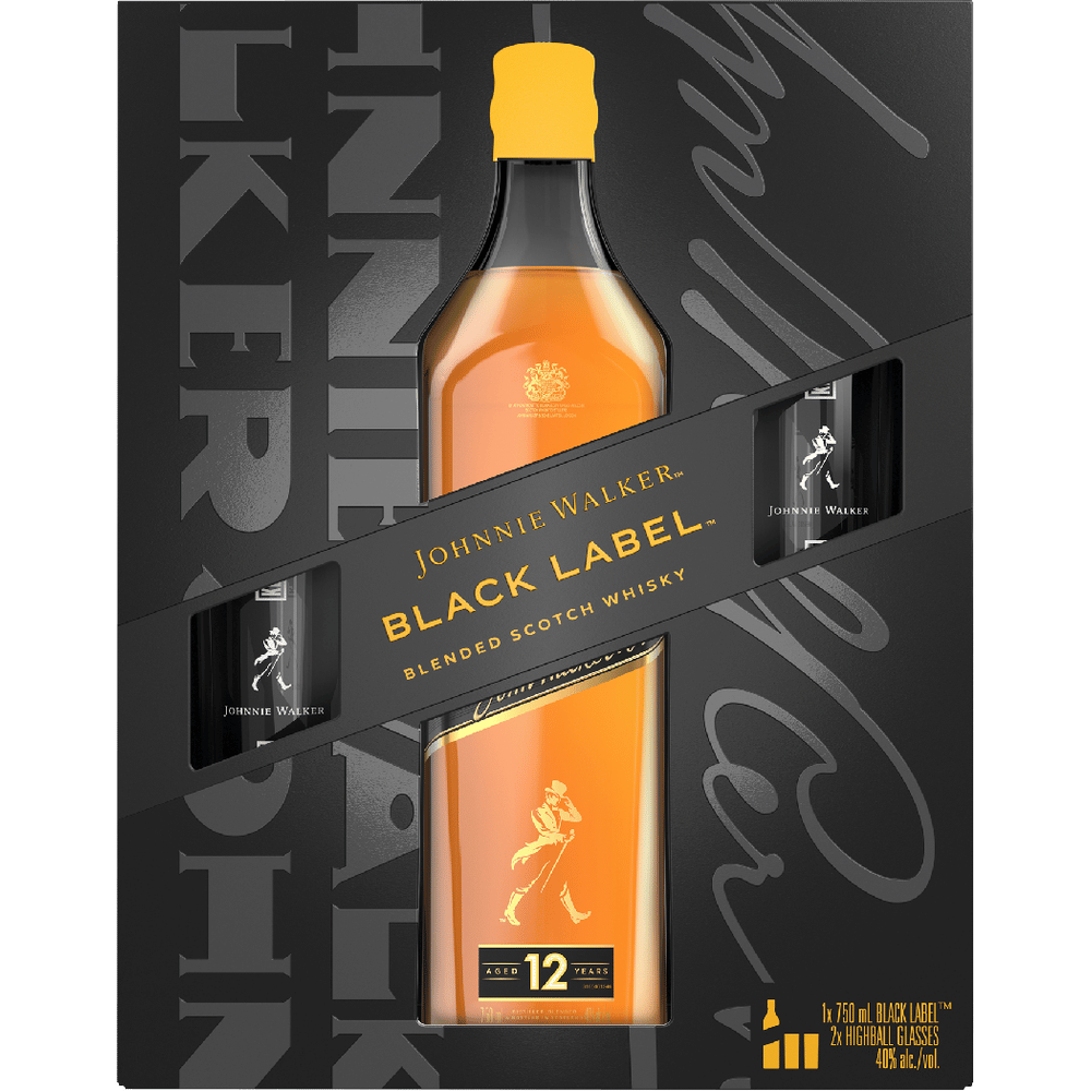 Johnnie Walker Black with 2 Highball Glasses 2026
