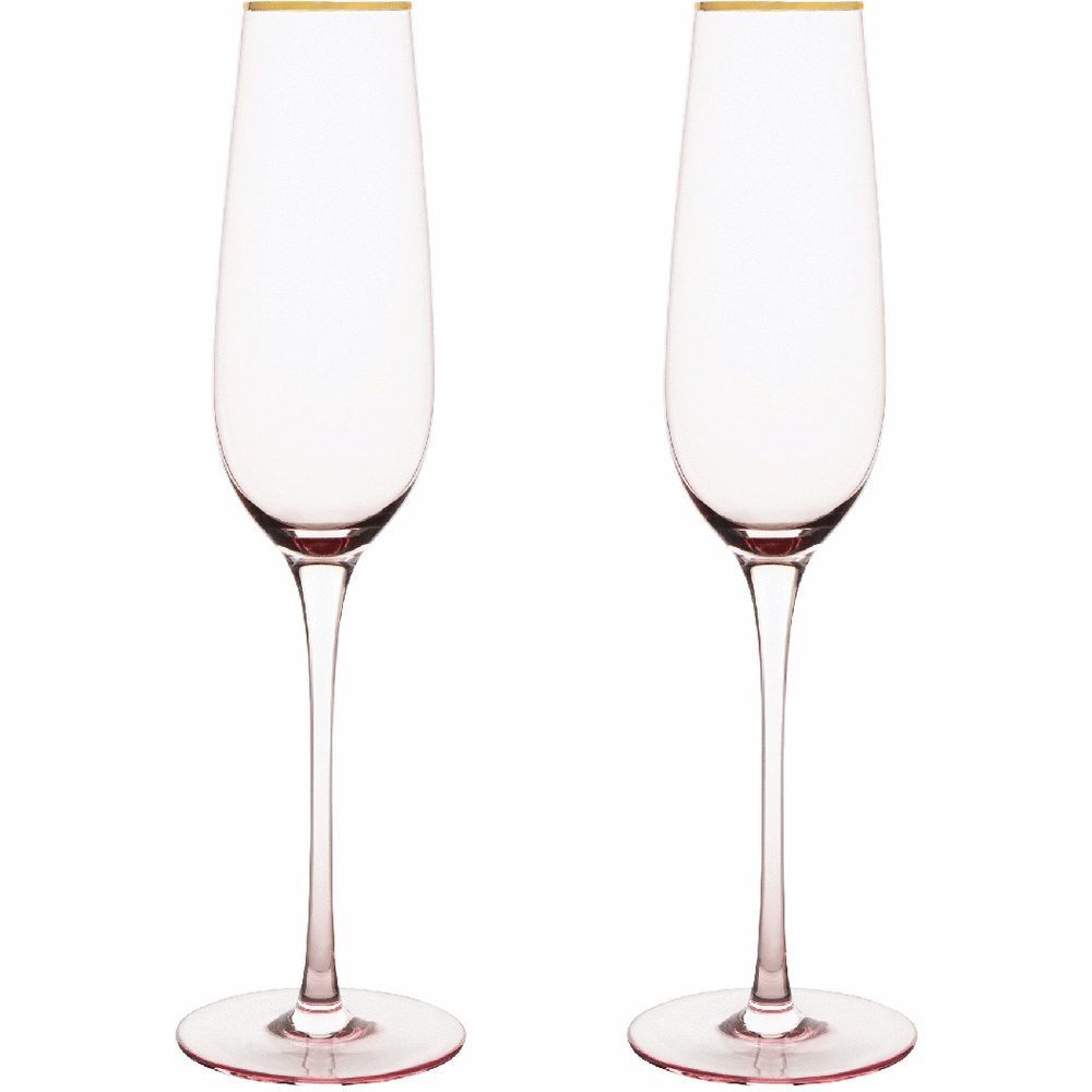 Rose Crystal Champagne Flute Set by Twine
