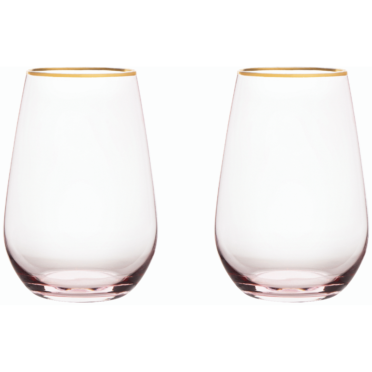 Rose Crystal Stemless Wine Set
