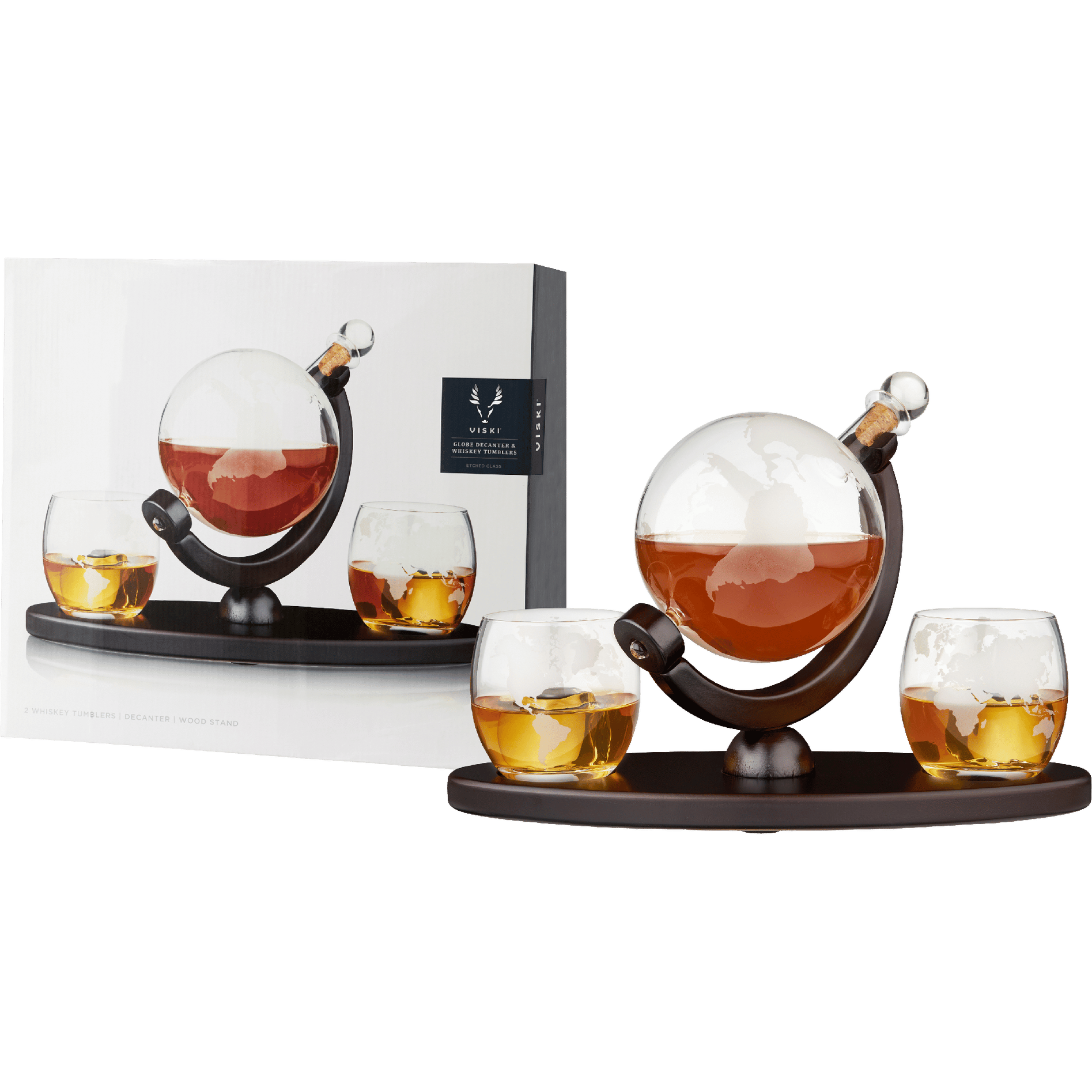 Globe Decanter with 2 Glasses