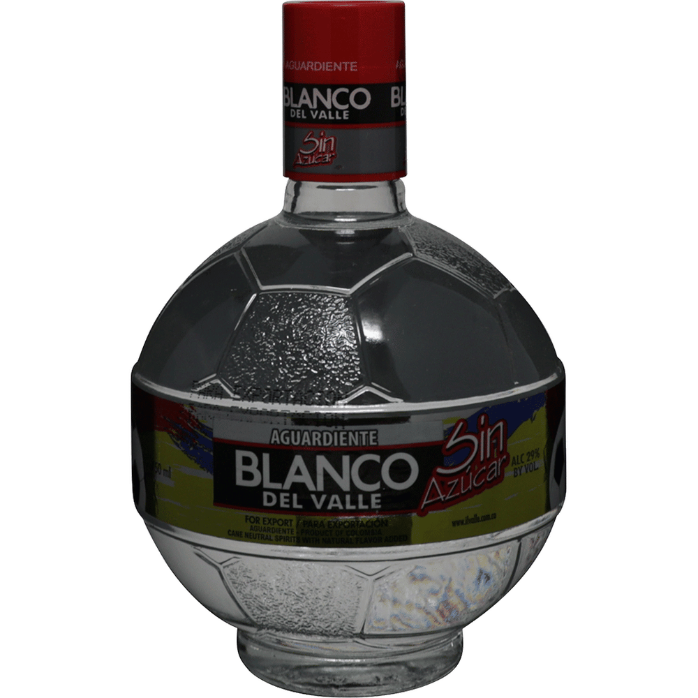 Blanco de Valle Aguardiente Sin Azucar Soccer Ball Bottle