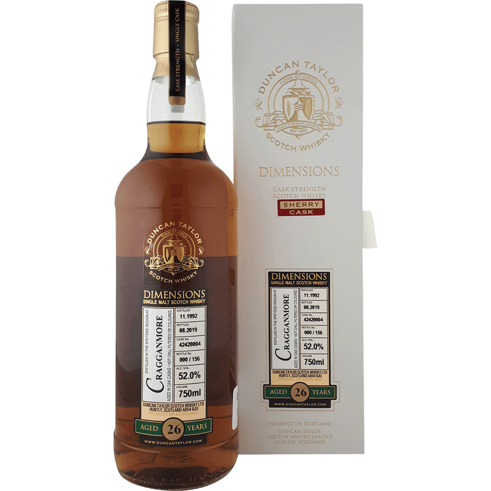 Dimensions Cragganmore 26 Yr