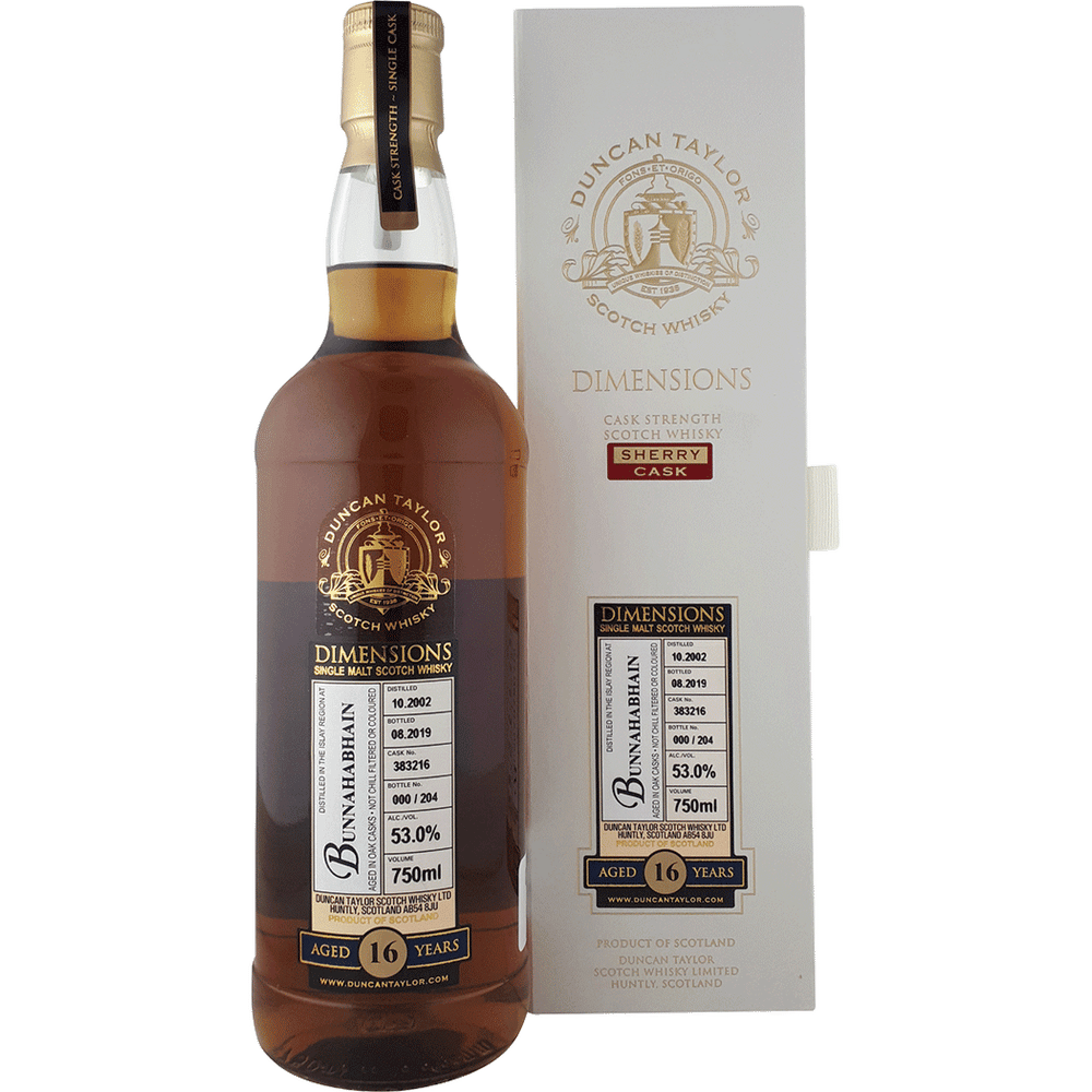 Dimensions Bunnahabhain 16 Yr