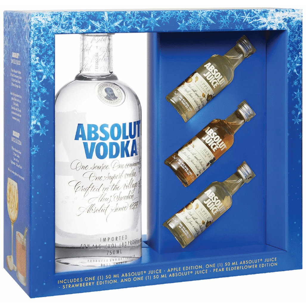 Absolut Vodka with Three 50mls Gift