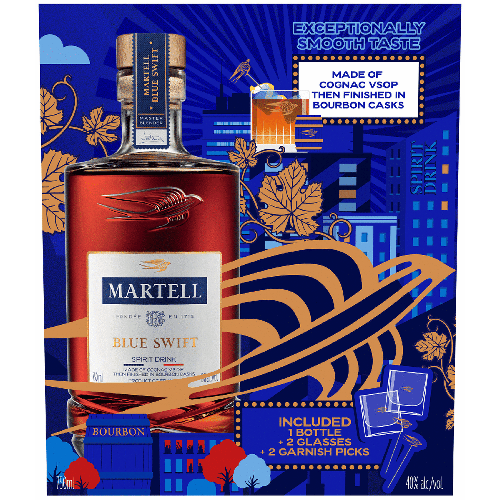 Martell Blue Swift with Two Glasses Gift | Total Wine & More