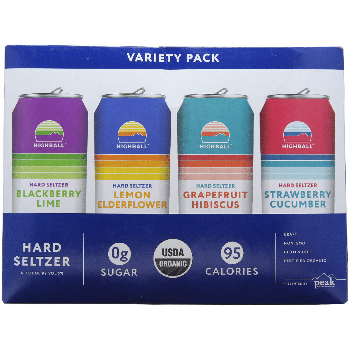 Peak Organic Highball Seltzer Variety Pack