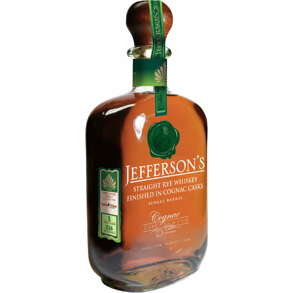 Jefferson's Straight Rye Whiskey Cognac Finish Barrel Select