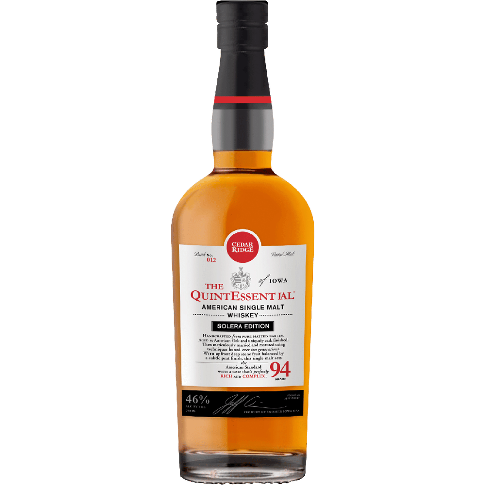 Cedar Ridge The Quintessential American Single Malt Whiskey