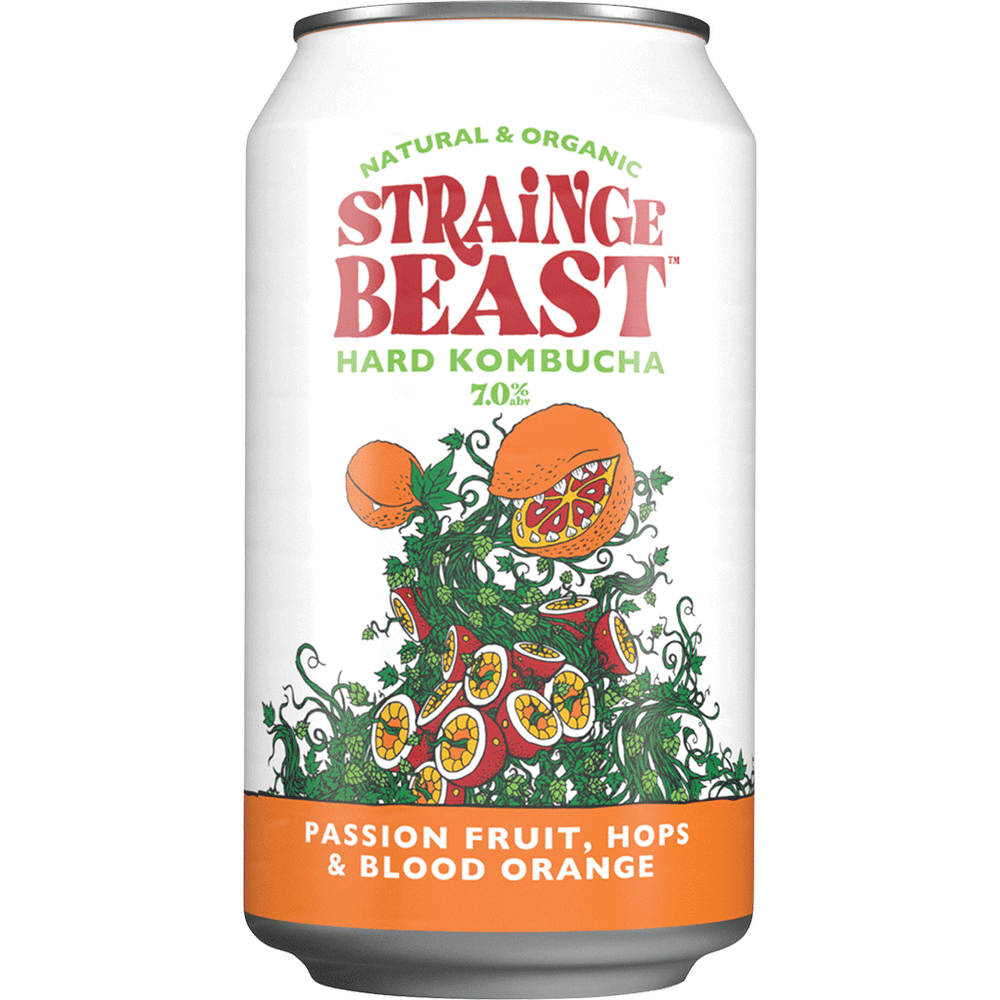 Strainge Beast Passion Fruit Hops & Blood Orange Hard Kombucha