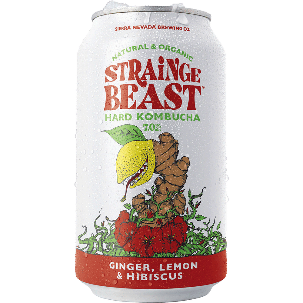 Strainge Beast Fresh Ginger Lemon & Hibiscus Hard Kombucha