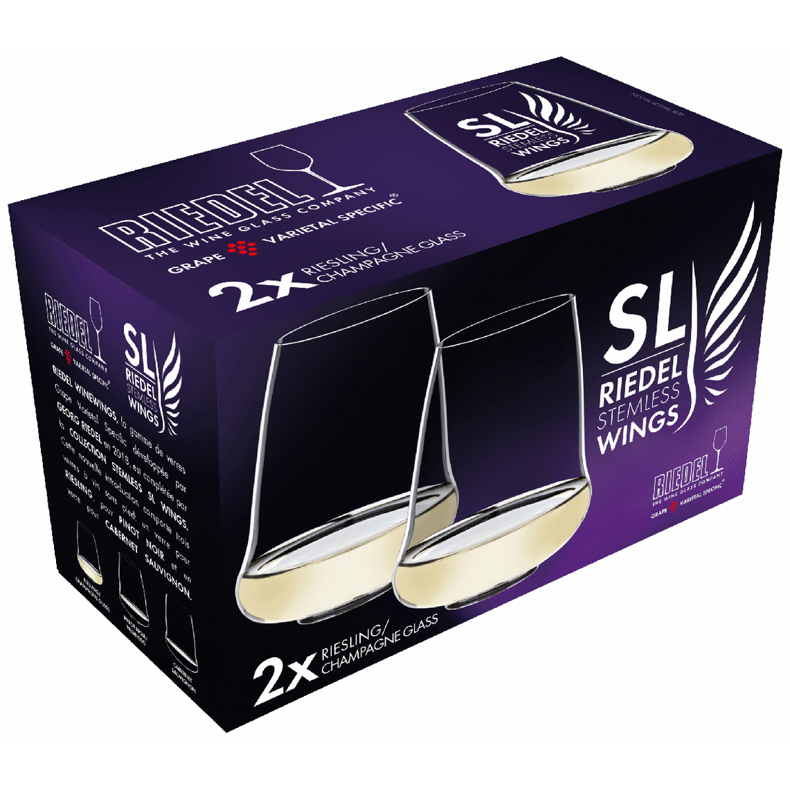 Riedel Winewings Stemless White/Champagne Glass 2pk