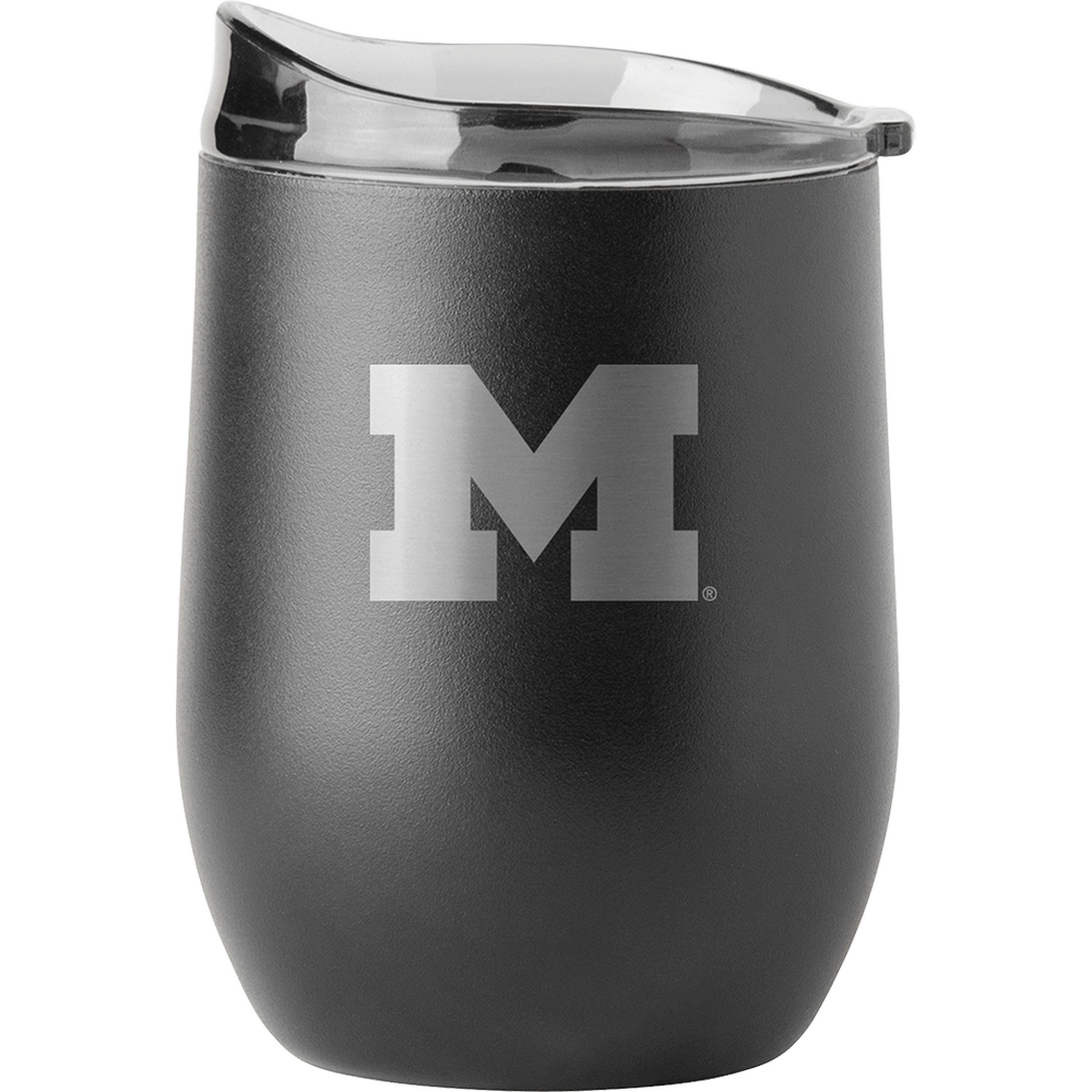 Univeristy of Michigan - 16oz Black Stmless Wine Glass