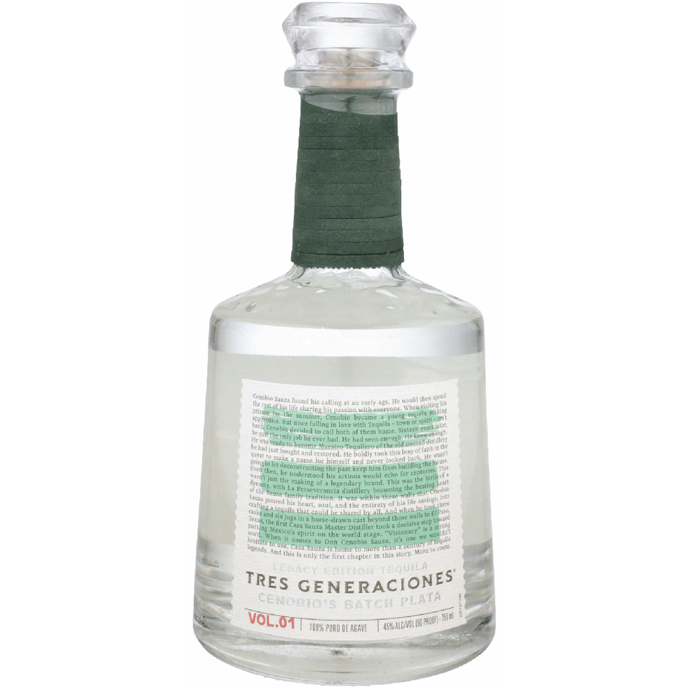 Sauza Tres Generaciones Legacy Edition Vol 1 Cenobio's Plata Tequila