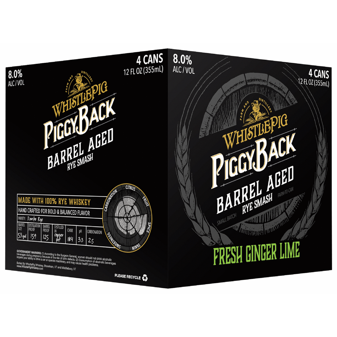 WhistlePig Piggyback Barrel Aged Rye Smash Fresh Ginger Lime