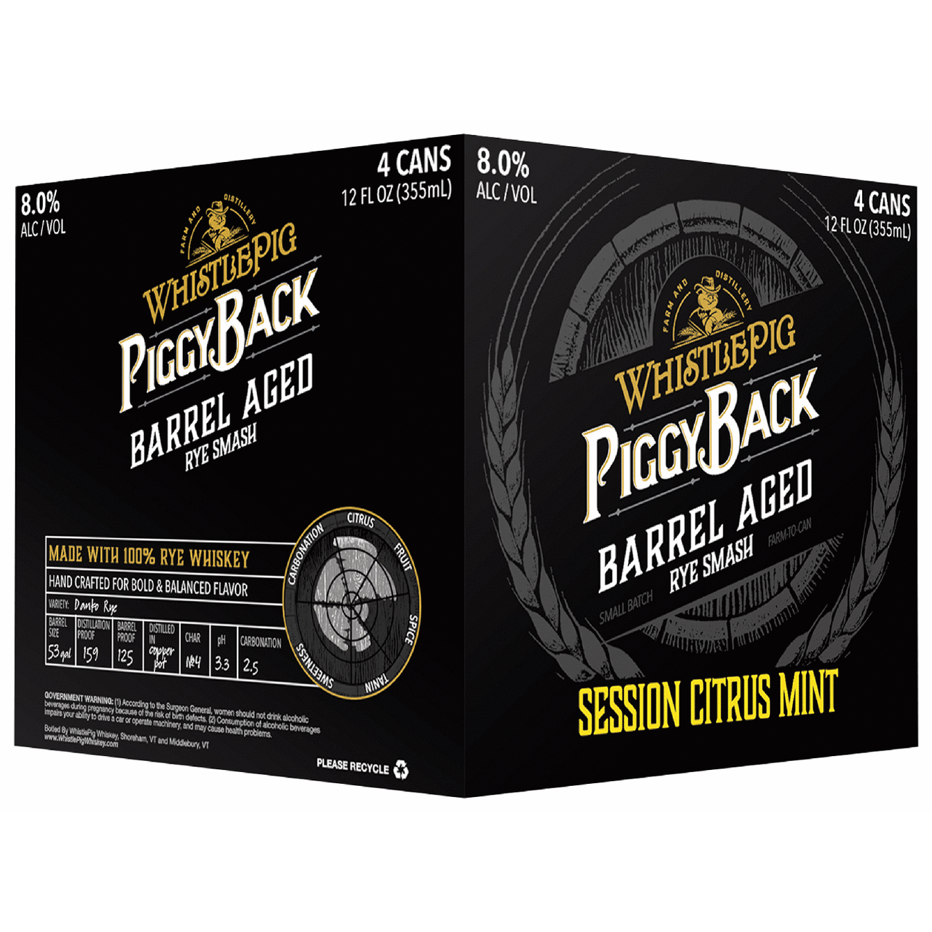 WhistlePig Piggyback Barrel Aged Rye Smash Session Citrus Mint