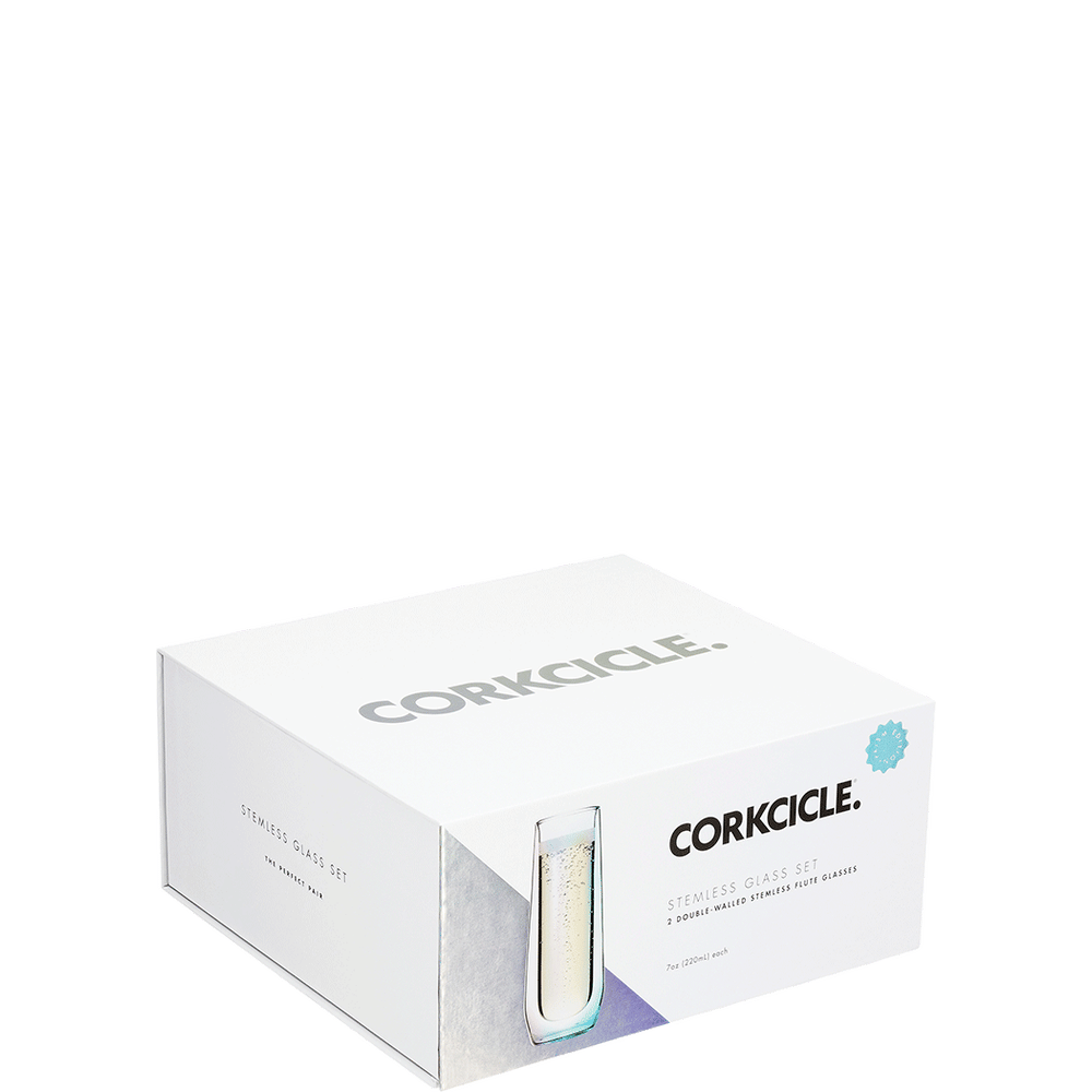 Corkcicle Glass Flute 2pk - Prism