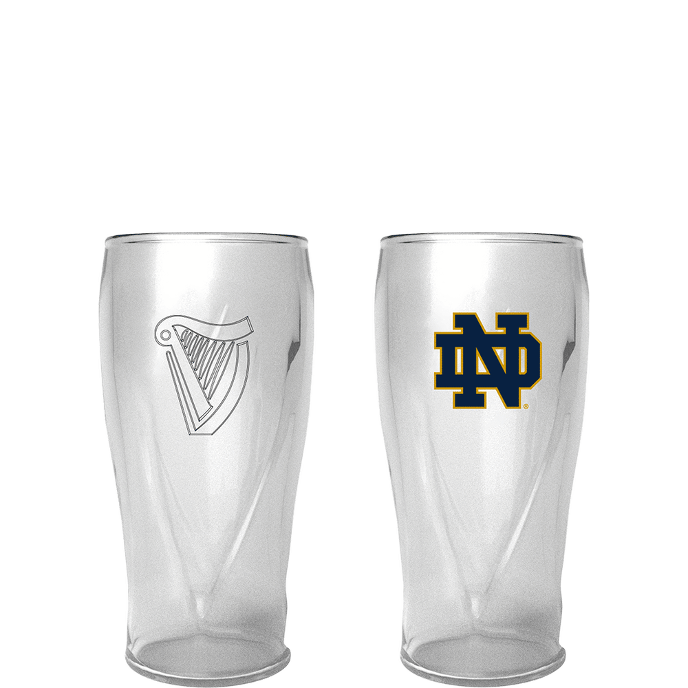 Notre Dame 16oz Guinness Harp Logo Pint Glass