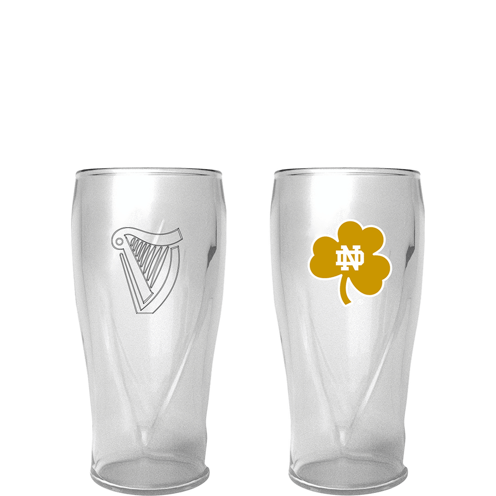 Notre Dame 16oz Guinness Shamrock Logo Pint Glass