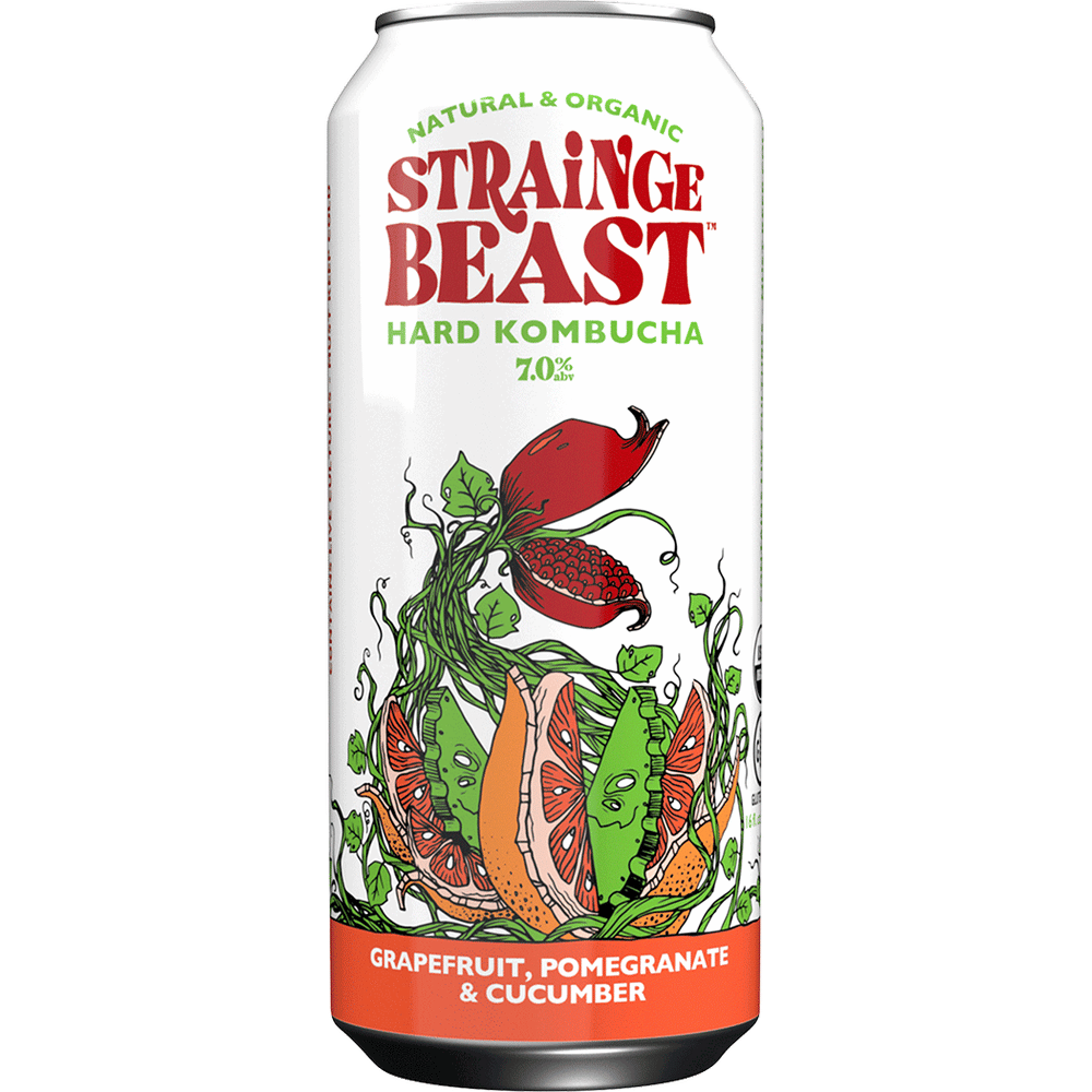 Strainge Beast Grapefruit Pomegranate and Cucumber Hard Kombucha