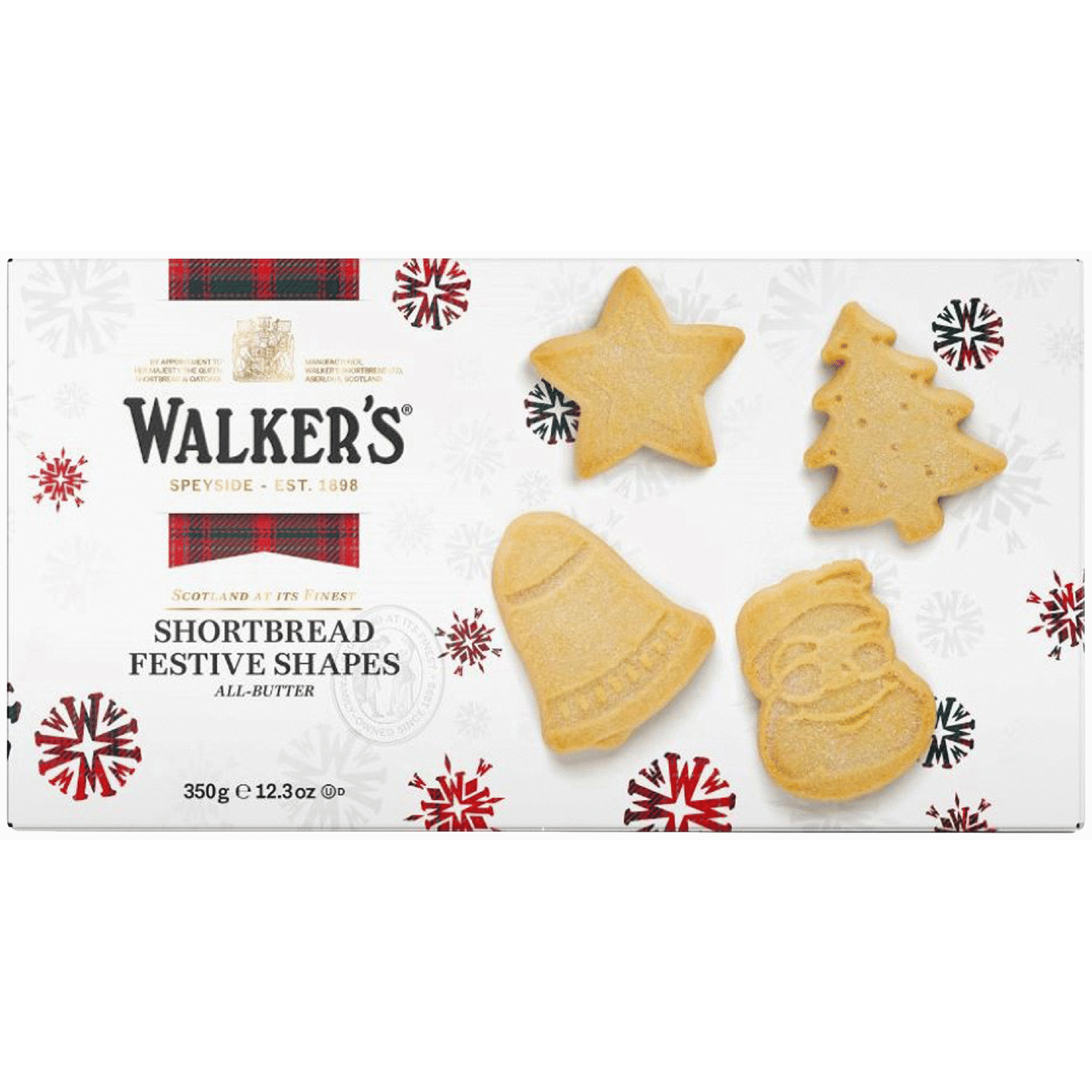 Walkers Assorted Shortbread Festive Shapes Box