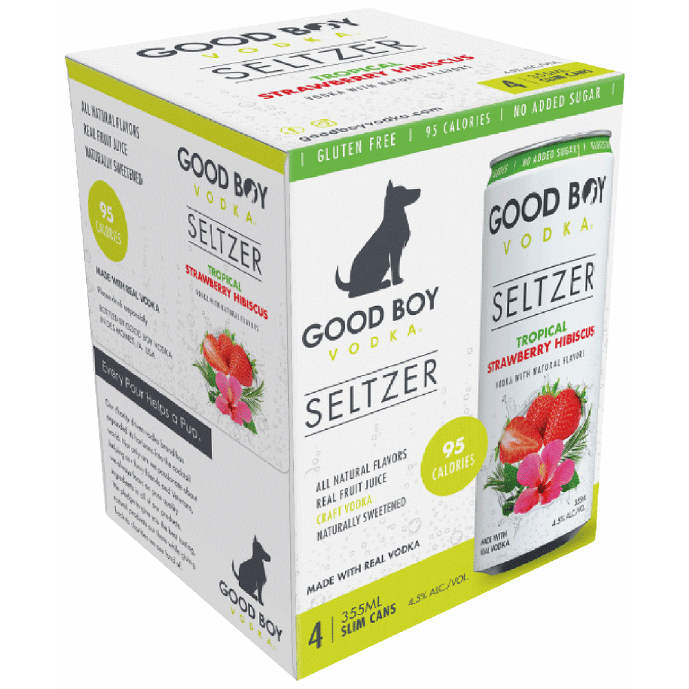 Good Boy Stawberry Hibiscus Vodka Seltzer