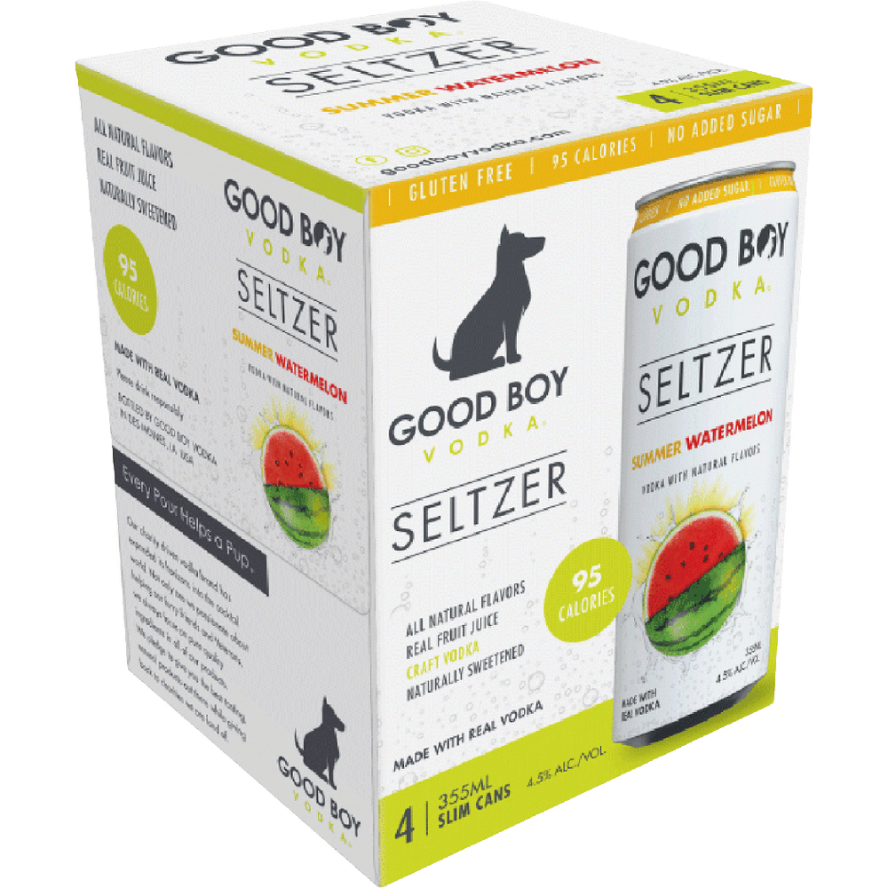 Good Boy Summer Watermelon Vodka Seltzer