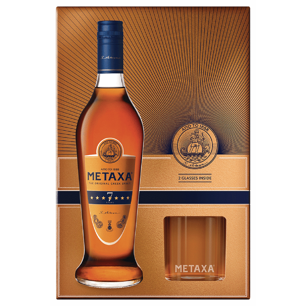 Metaxa 7 Star-Greece with 2 Glasses Gift