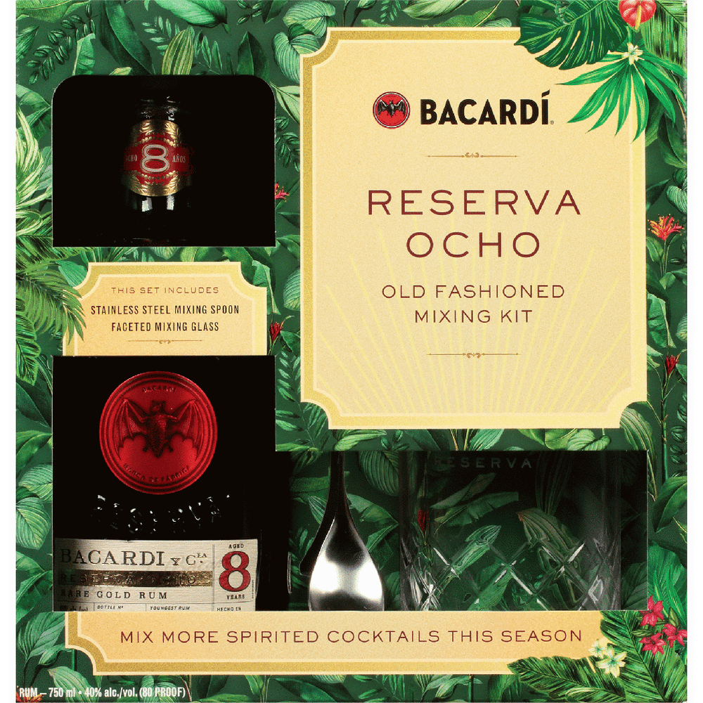 Bacardi Reserva 8 Year with Mixing Glass Gift