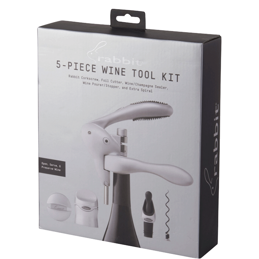 Rabbit 5PC Wine Tool Set Silver Total Wine & More