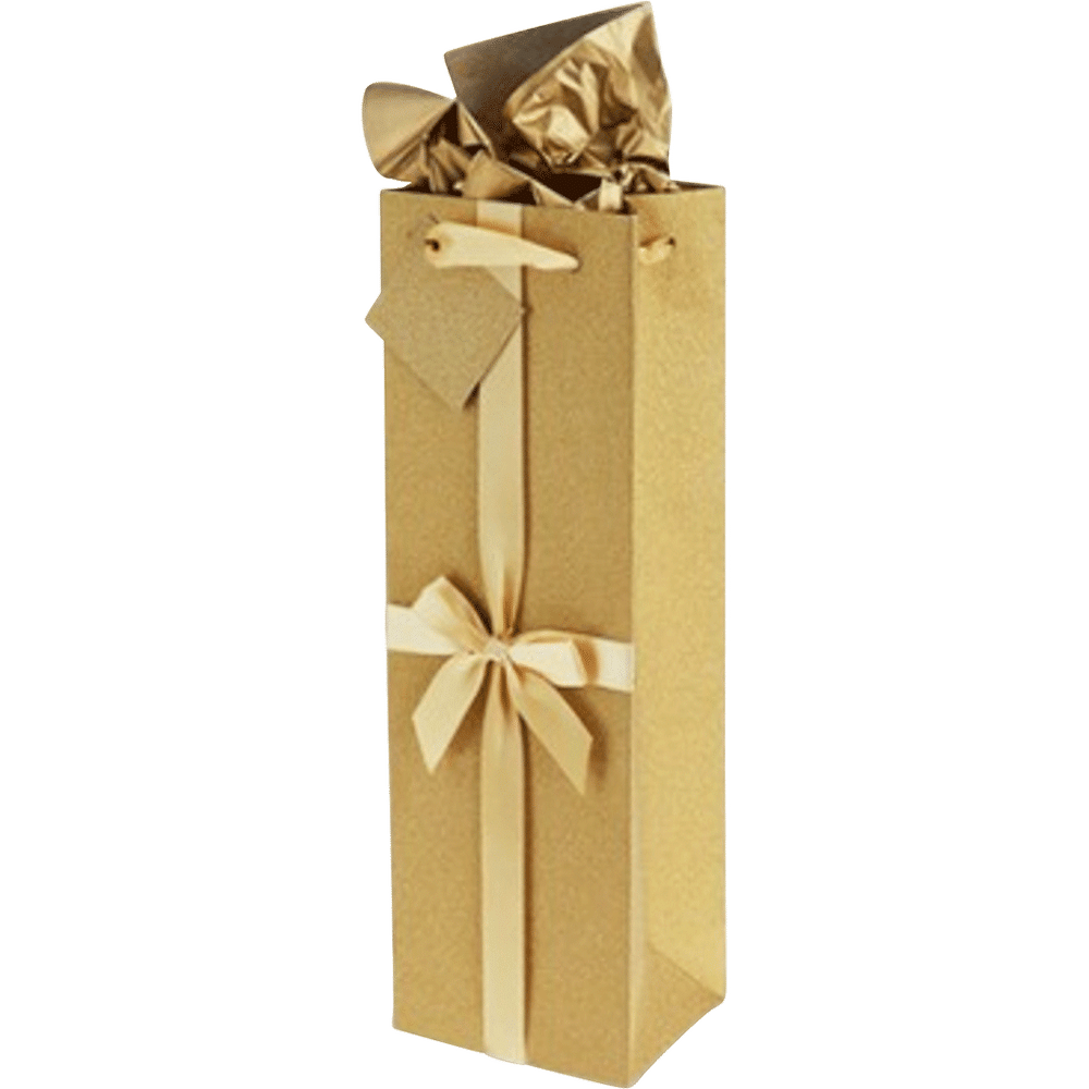 Gift Bag Gold Bow NoMess Glitter Total Wine & More