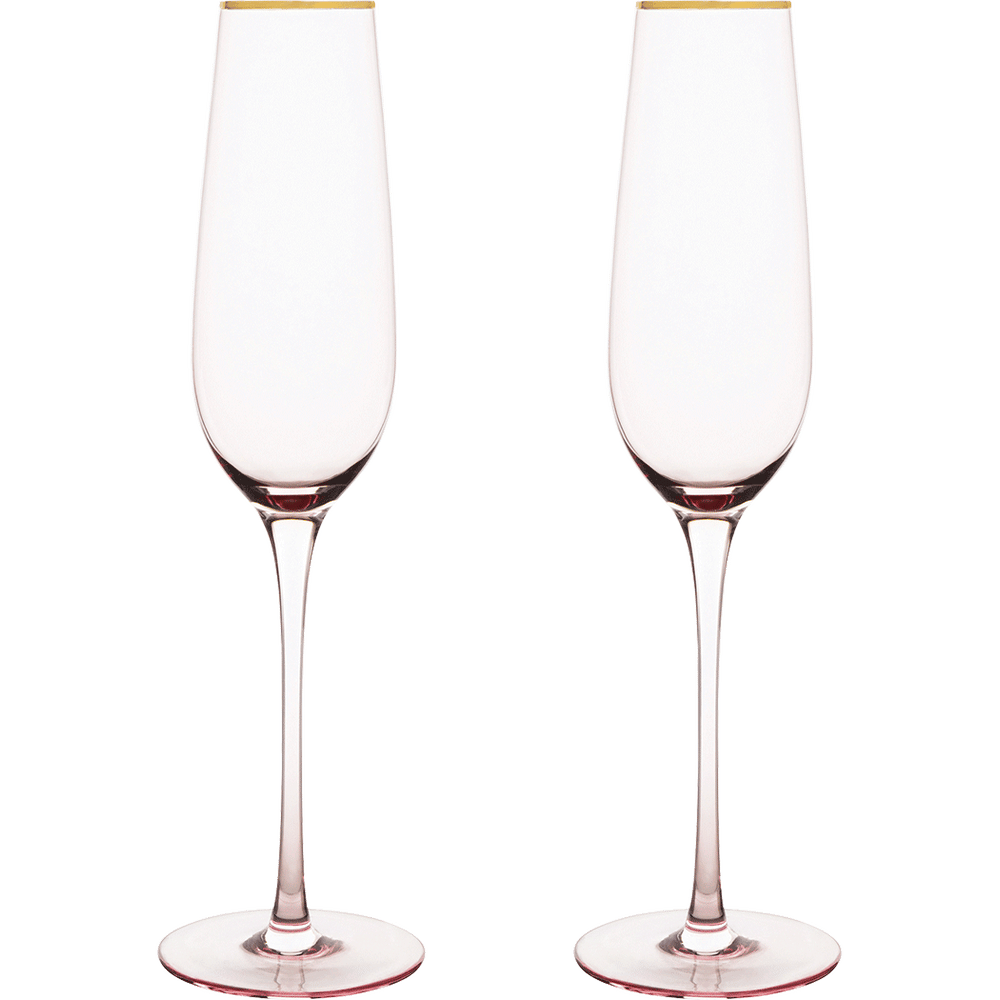 Rose Crystal Champagne Flute Set by Twine