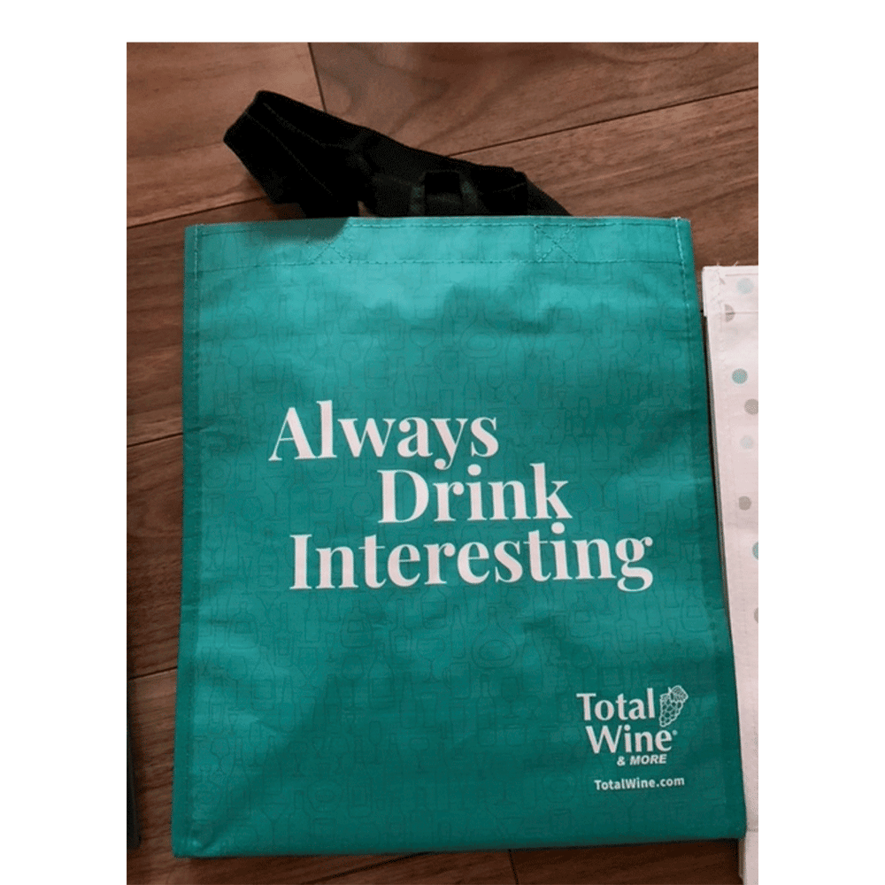 Reusable 6 Bottle Bag Wine Down/Drink Beer Total Wine & More