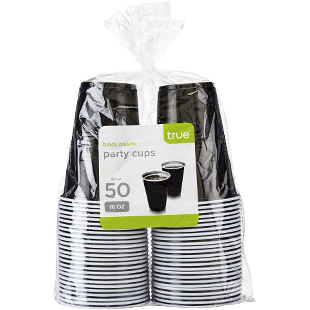 16oz Black Party Cups - 50pk