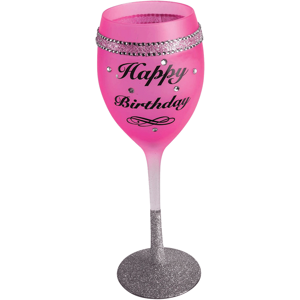 Birthday - Glitter Wine Glass