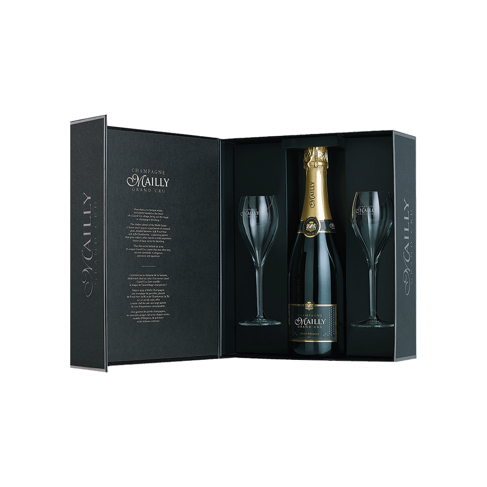 Mailly Grand Cru Champagne Gift with 2 Glasses 750ml Btl