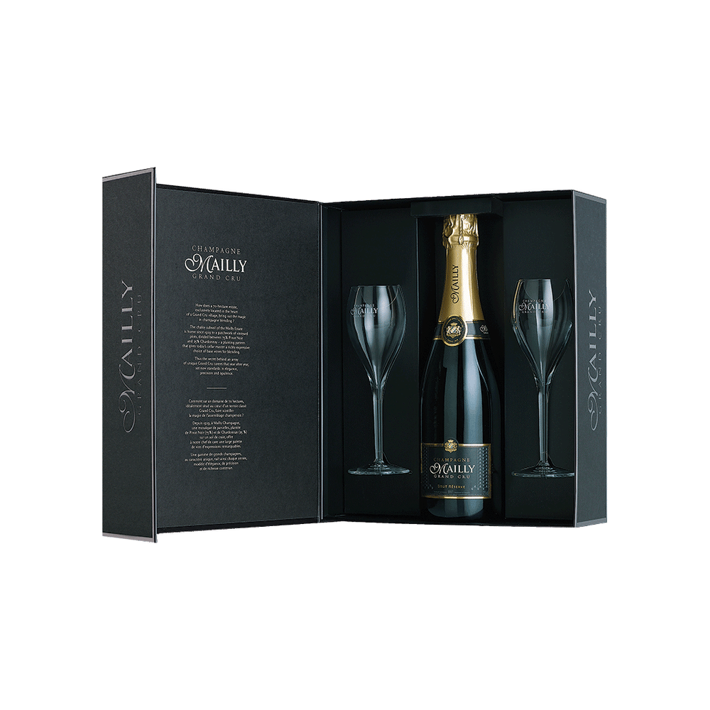 Mailly Grand Cru Champagne Gift with 2 Glasses