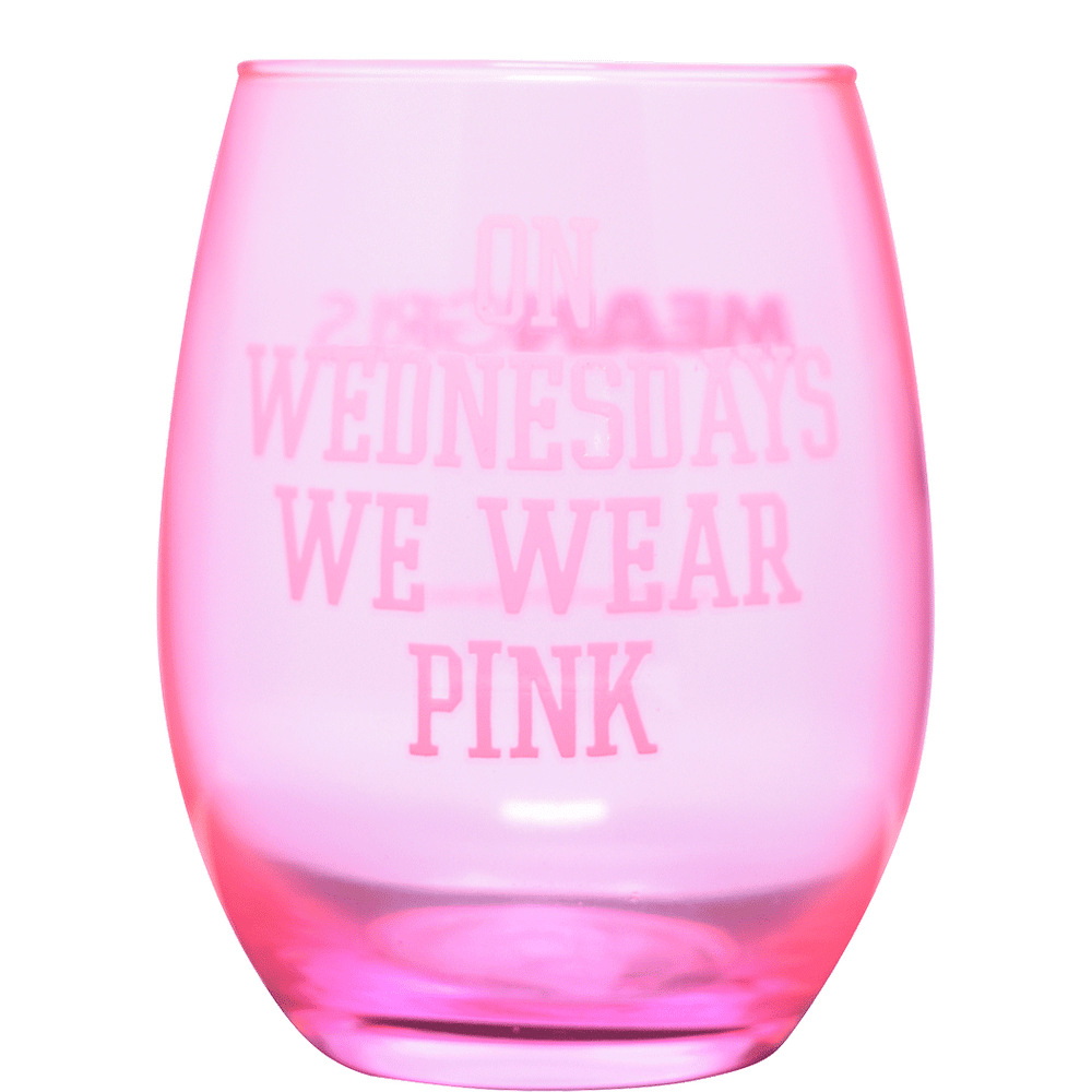 Mean Girls - On Wednessdays We Wear Pink Wine Glass 