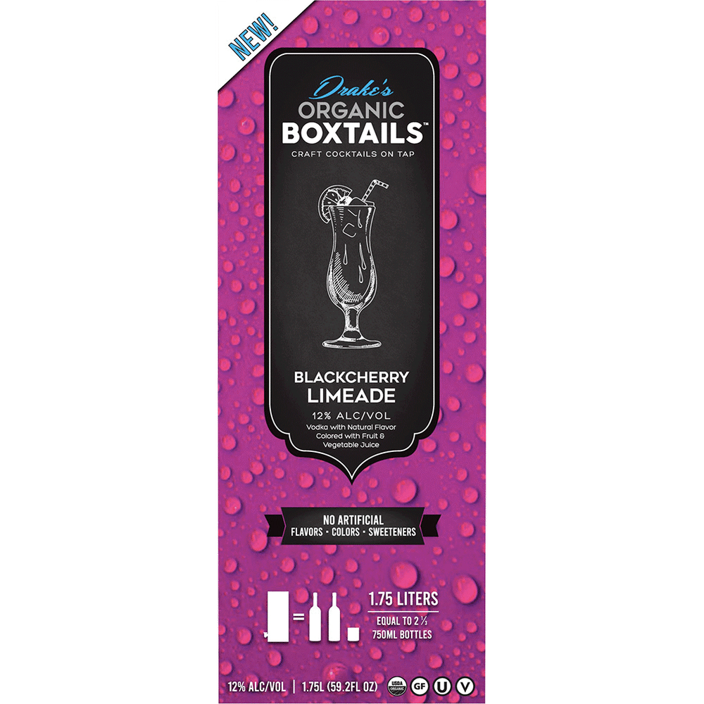 Drake's Organic Boxtails Blackcherry Limeade 1.75L