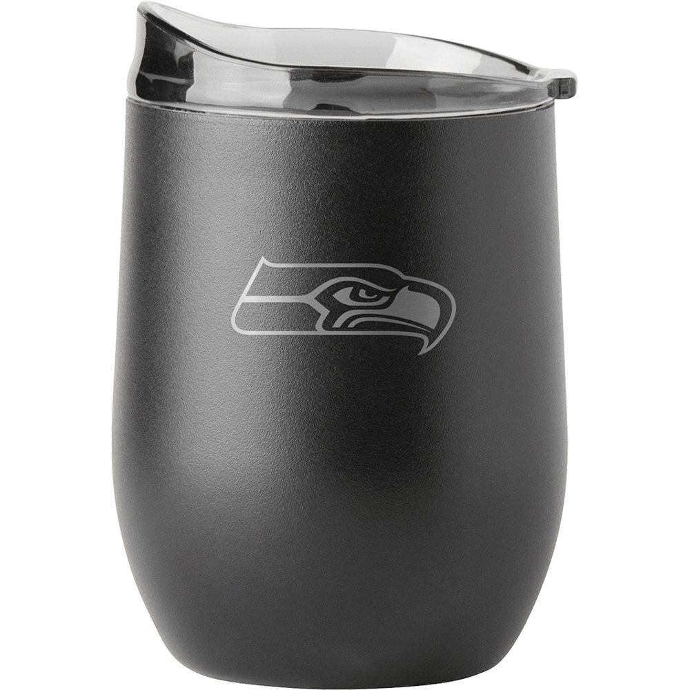 Logo Seahawks 16oz Etch Black Stemless Wine Glass Total Wine & More
