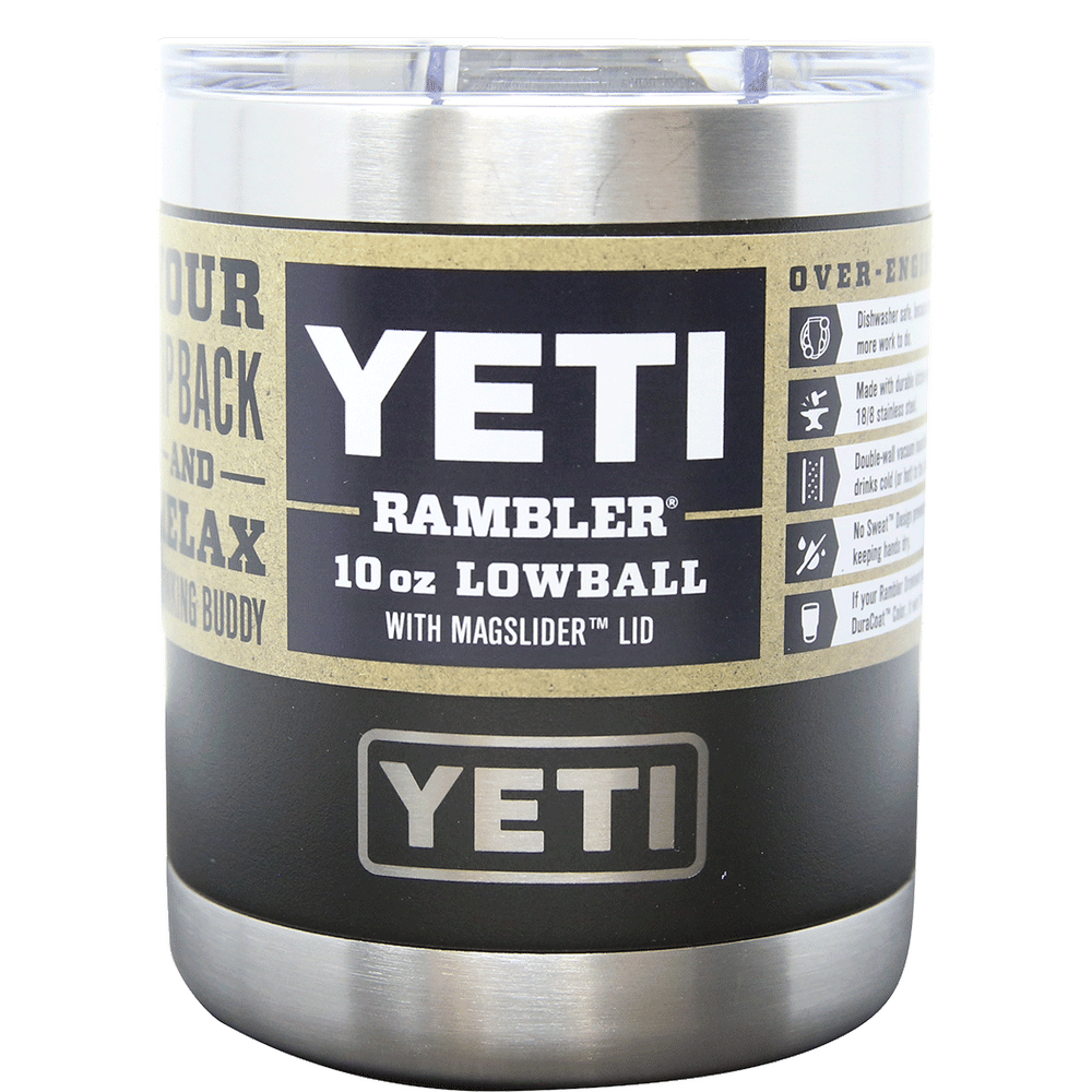 Yeti Rambler Lowball 10 Oz. Black Stainless Steel Insulated