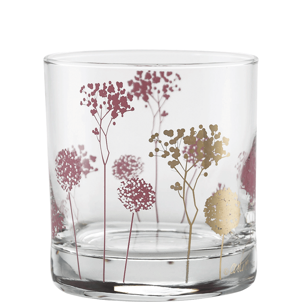 Culver Blooming Pink 22k Gold Old Fashioned Glass 11-Ounce 