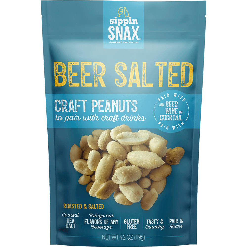 Sippin Snax Beer Salt Craft Peanuts 4.2oz