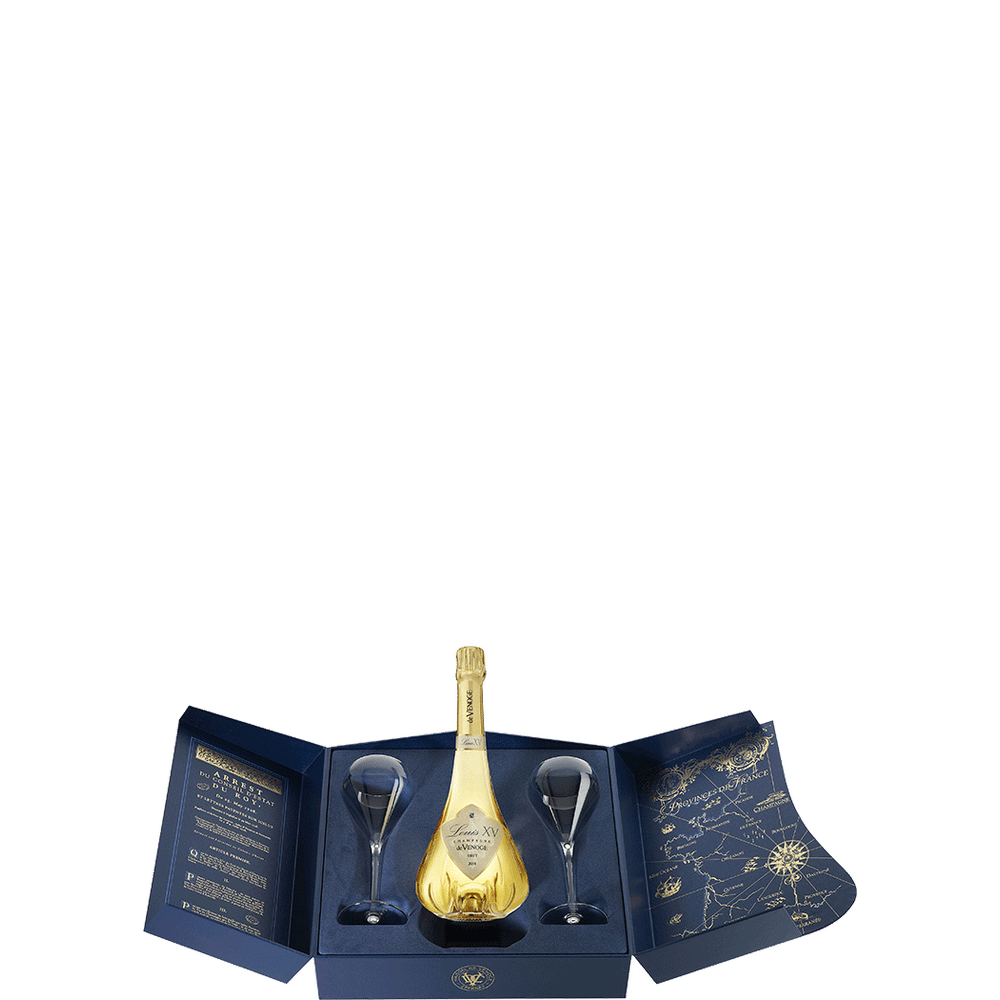 De Venoge Louis XV Champagne Gift w 2 Glass, 2014 750ml