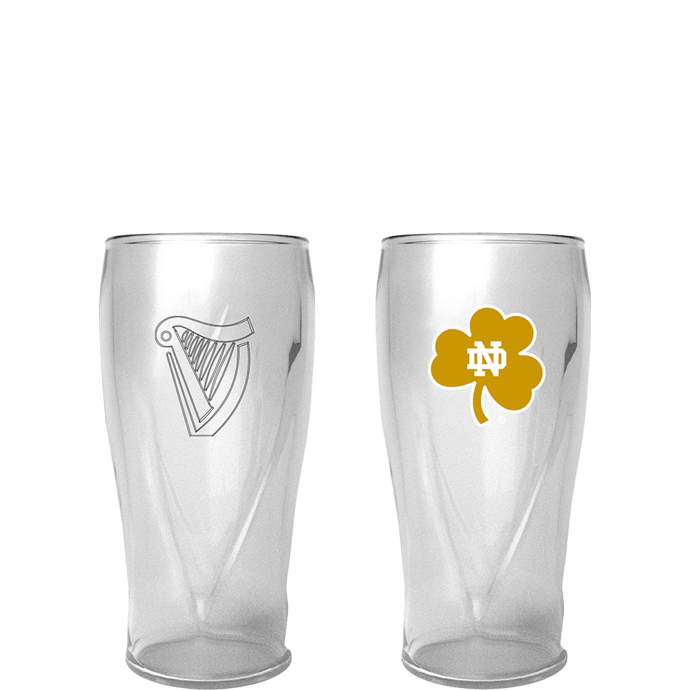 Notre Dame 16oz Guinness Shamrock Logo Pint Glass