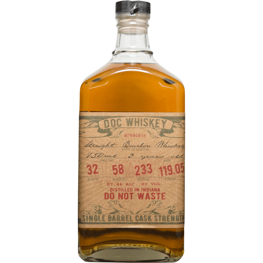 Doc Whiskey Cask Strength Single Barrel Bourbon 750ml