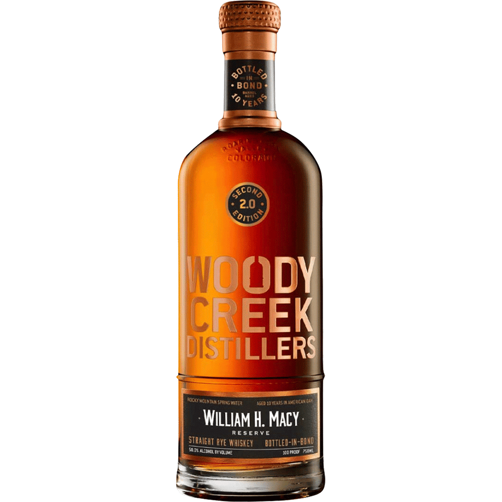Billy Rye Whiskey Woody Creek William H. Macy Reserve Bottled in Bond Rye Whiskey | Total ...